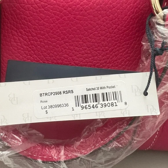 Dooney & Bourke Sorrento Satchel 30 with pocket - Rose - Picture 3 of 11